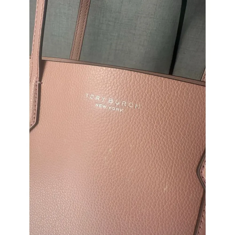 Tory Burch Perry Leather Large Tote Light Mauve‎ NWOT Classic Career